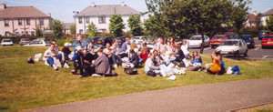 Enjoying lunch outside the Aquatec